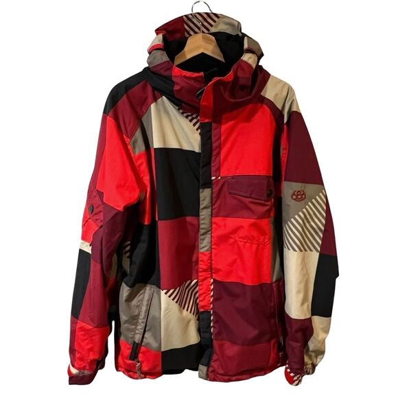 686 Mannual Cube Mens Insulated Jacket Sz M Infi-Dry Color Block Snowboard Ski - Picture 1 of 16